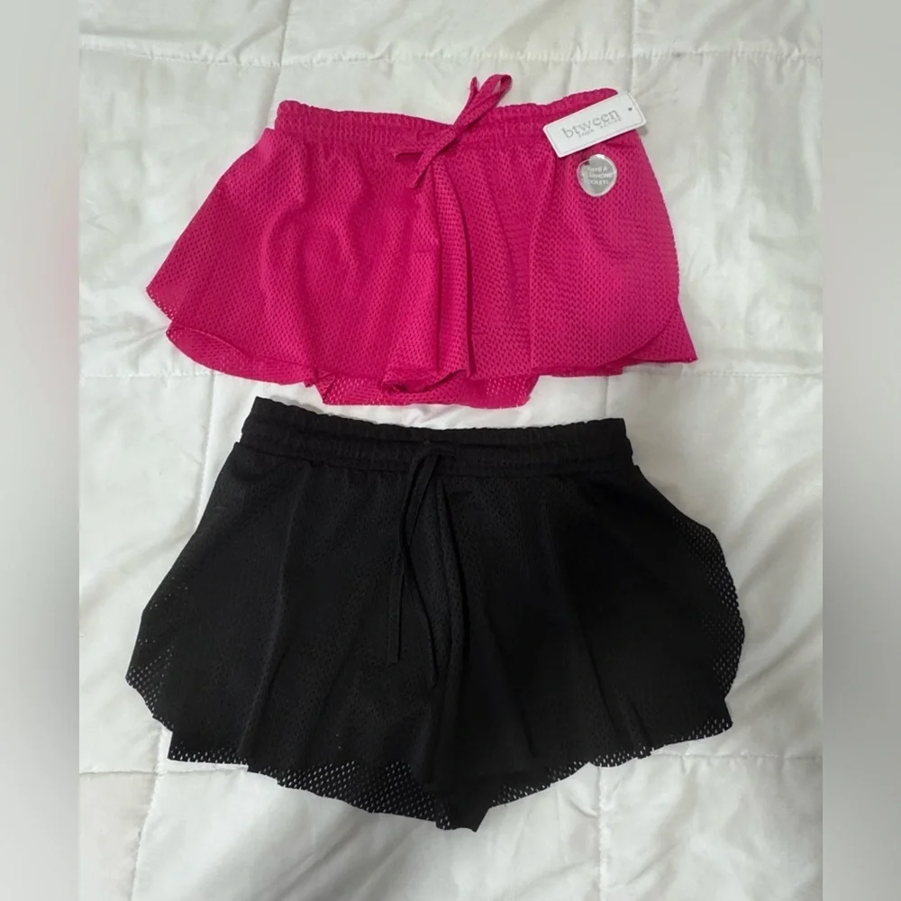 btween | Bottoms | Kids Girl Btween Active Athletic Shorts Black and Pink Set.